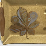 Vintage MCM George Briard Gold Leaves Tray