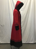 Vintage 1970's Sears Fashions Red Wool Russian Princess Coat