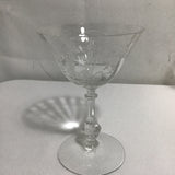 Set of 6 Vintage Fostoria "Corsage" High Sherbert Glasses