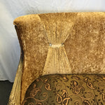 Modern Wing-Arm Brown Upholstered Settee
