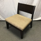 Modern Tan Upholstered Tropical Wood Accent Chair