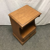 Vintage Federal Cherry Veneer 2-Tier 1-Drawer Night Stand
