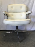 Vintage MCM Herman Miller Eames White Leather & Vinyl Executive Office Chair