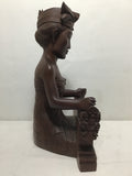 Signed Original Balinese Hand Carved Wooden Statue