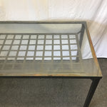 Modern IKEA GRANAS Grey Metal Glass-Top Patio Table