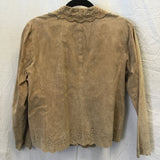 Coldwater Creek Lightweight Tan Die-Cut Leather Jacket