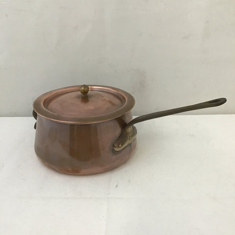 Vintage Copper Coated Saucepan & Lid