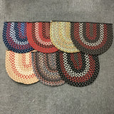 Single Half-Oval Multi-Color Braided Area Rug