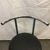 Vintage Atomic Black Vinyl & Chrome Metal Accent Chair