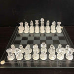 33pc Frosted Glass Chess Set