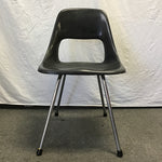 Vintage MCM Black Fiberglass Shell Dining Chair