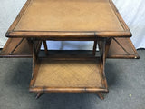 Vintage Boho Faux-Bamboo Drop-Shelf Accent Table