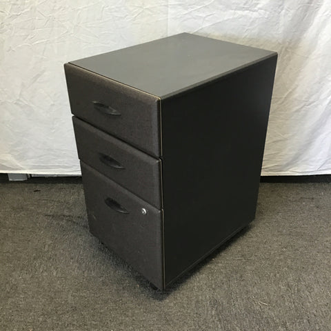 Bush "Studio C" Grey Laminate Rolling 3-Drawer Filing Cabinet