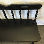 Vintage Black Painted Spindle-Back Dining Bench