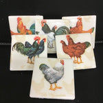 Susan Sitaraman Single Chicken Decoupage On White Tile Magnet