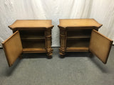 Pair of Vintage Carved Solid & Oak Veneer End Tables