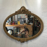 Vintage Gold-Painted Oval Mirror