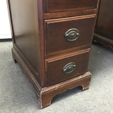 Vintage Federal Maddox Mahogany Veneer 7-Drawer Kneehole Desk