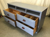 Upcycled Vintage Blue-Painted 4-Drawer Dresser