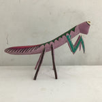 Handmade Alebrije Oaxacan Purple Carved Wood Mantis