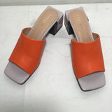 Torgeis Orange Colourblock "Batflow" Mule Wedge Sandals