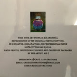 Cruz Illustrations "Otto Loves Fishing" 8x10 Signed Art Print