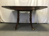 Vintage Mahogany Veneer Drop-Leaf Expanding Dining Table