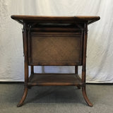 Vintage Boho Faux-Bamboo Drop-Shelf Accent Table