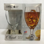 New In Box! Set of 4 Libbey "Claret" 16.25oz Iced Tea Glasses