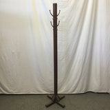 Antique Craftsman Solid Walnut 8-Hook Coat Tree