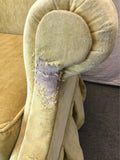 Vintage Yellow/Green Velvet Swivel Rocking Armchair