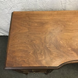 Vintage Walnut & Maple Veneer 4-Drawer Desk