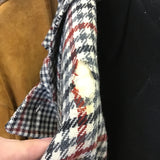 Vintage Burberrys' Off-White & Black Plaid Wool Long Coat