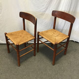 Pair of Vintage Dark-Stained Oak Dining Chairs