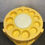Vintage 1960's Atomic Tiara Casa Yellow & White Bar Cart