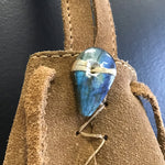 Double Star Handmade Leather Medicine Bag w/ Labradorite