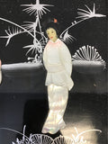 Single Vintage Chinoiserie Mother of Pearl Shadowbox Nesting Table
