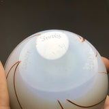 Vintage 1978 Lundberg Studio White Floral Paperweight