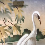 Vintage Mirror-Framed Original Crane Silk Screen Print