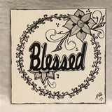 Eltimar Design "Blessed" Holiday Artwork on White MDF