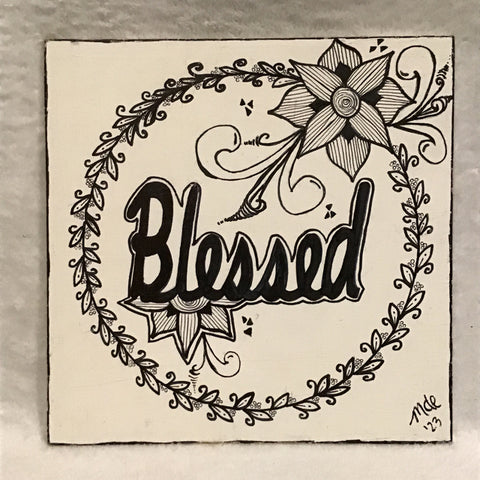 Eltimar Design "Blessed" Holiday Artwork on White MDF