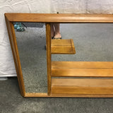 Vintage Mid-Century Modern/Regency Solid Maple Mirrored Wall Display Shelf