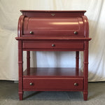 Modern Red Painted 3-Tier 2-Drawer Roll-Top Desk