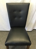 Set of 4 Modern Black Faux-Leather Dining Chairs