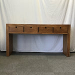 Modern Hand Crafted Solid Chinese Elm 4-Drawer Sofa Table