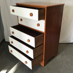 Vintage Continental Furn. Solid Maple 4-Drawer Chest of Drawers & Secretary Desk
