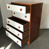 Vintage Continental Furn. Solid Maple 4-Drawer Chest of Drawers & Secretary Desk