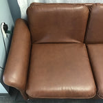Vintage 1970's Danish Modern Brown Bonded Leather Sofa
