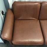 Vintage 1970's Danish Modern Brown Bonded Leather Sofa