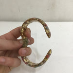 Vintage 1960's MC Lucite & Shell Confetti Clamp Bracelet